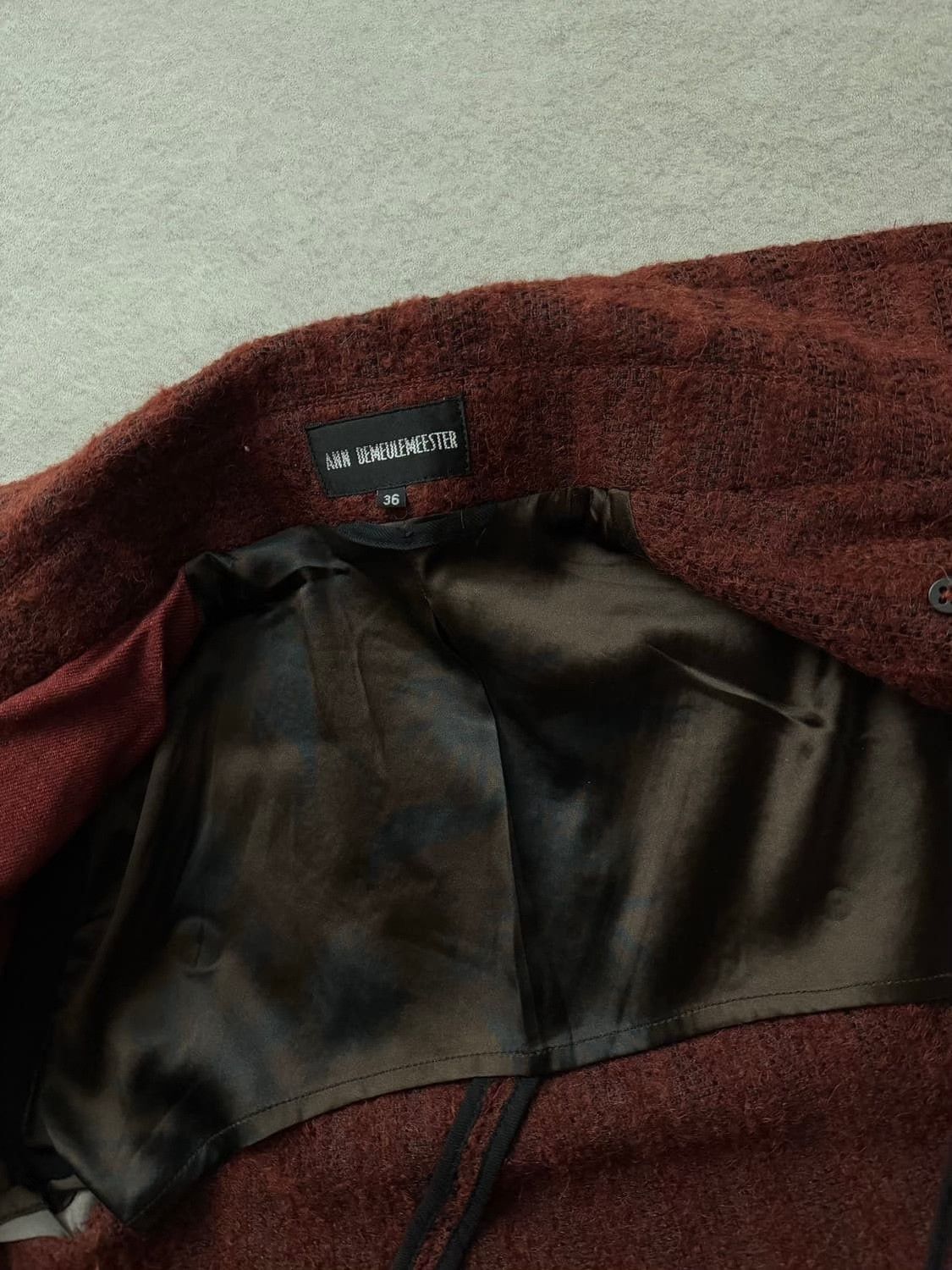 Ann Demeulemeester Ann Demeulemeester Bordeaux Wool Coat Size US M / EU 48-50 / 2 - 5 Thumbnail