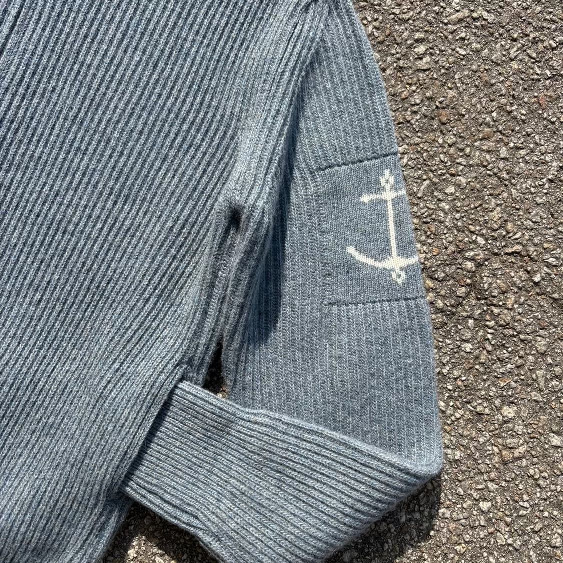Vintage Vintage Haze Blue Knit Coat Size M / US 6-8 / IT 42-44 - 2 Thumbnail