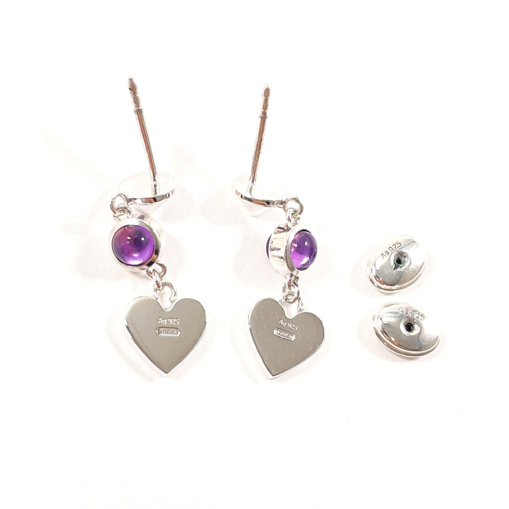 Gucci GUCCI Heart Earrings in Silver 925 with Amethyst and Silver, Women's Size ONE SIZE - 3 Thumbnail