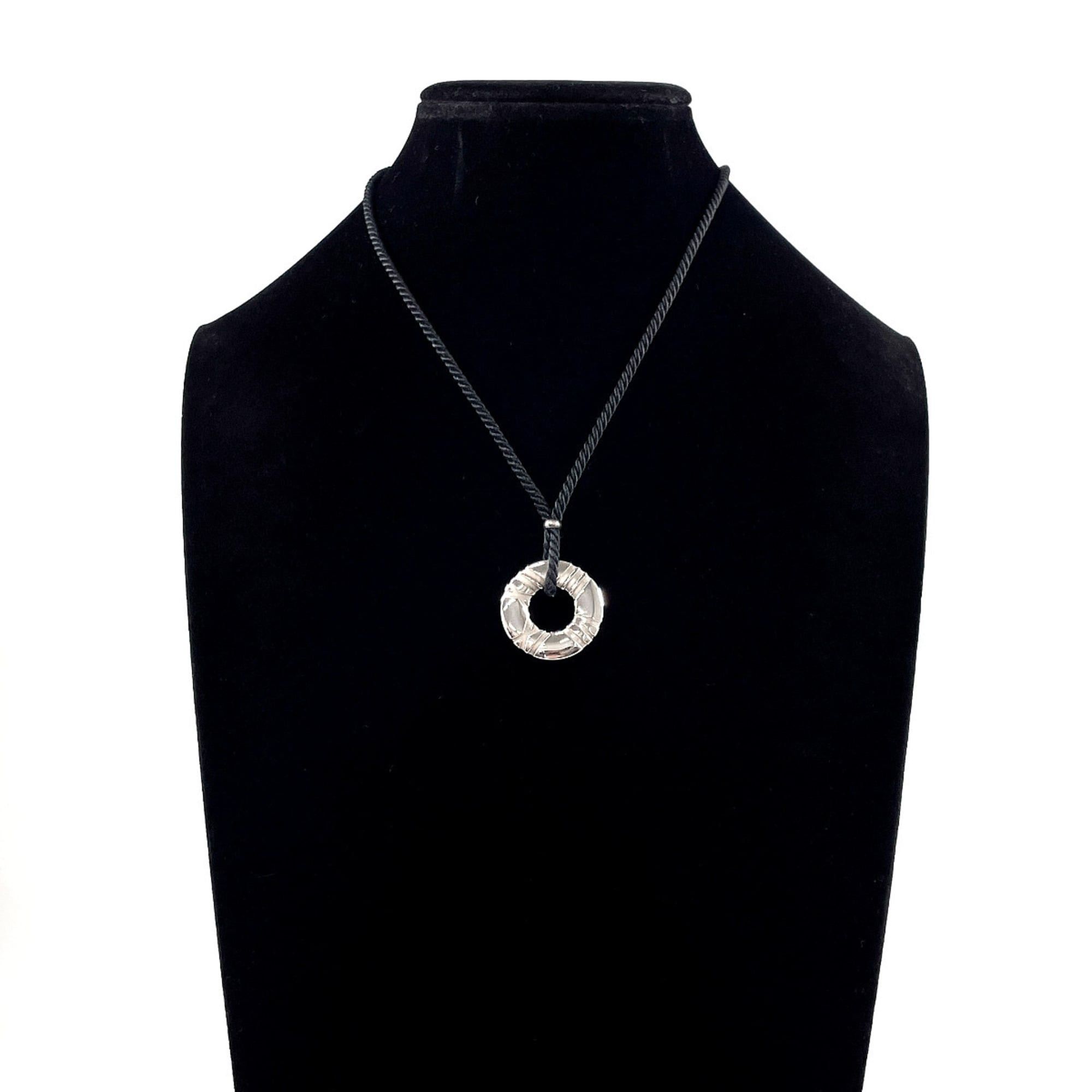 Tiffany & Co. TIFFANY & Co. Tiffany Atlas Circle Necklace in Silver 925 with Silk Cord, Silver, for Women Size ONE SIZE - 6 Thumbnail
