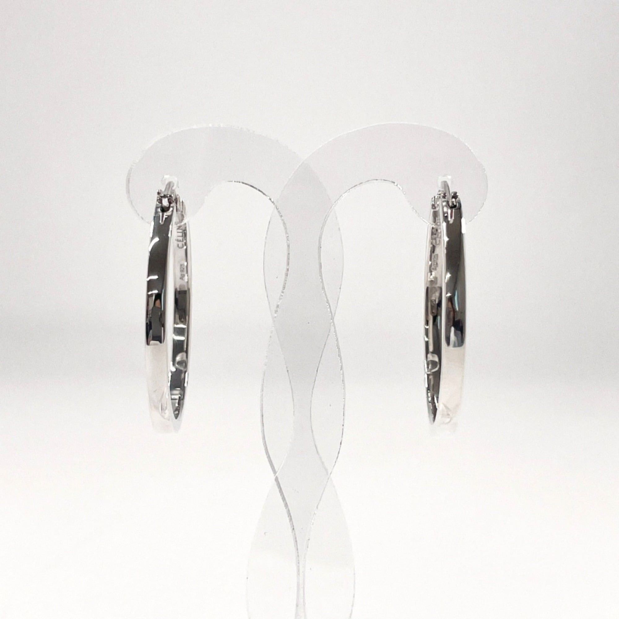 Celine CELINE Hoop Earrings, 925 Sterling Silver, Women's Size ONE SIZE - 8 Thumbnail