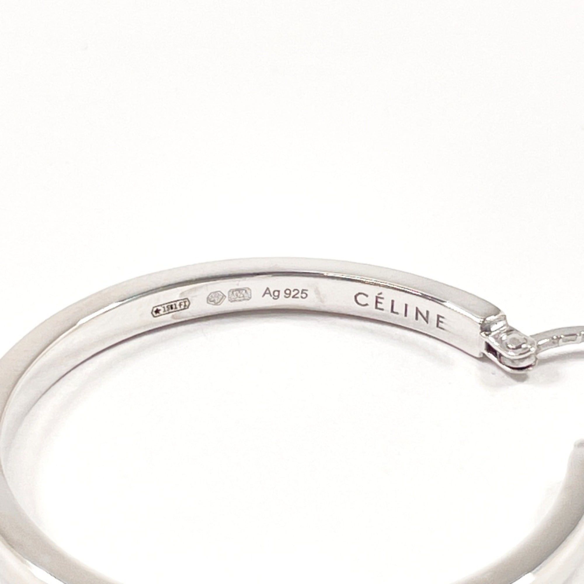 Celine CELINE Hoop Earrings, 925 Sterling Silver, Women's Size ONE SIZE - 4 Thumbnail