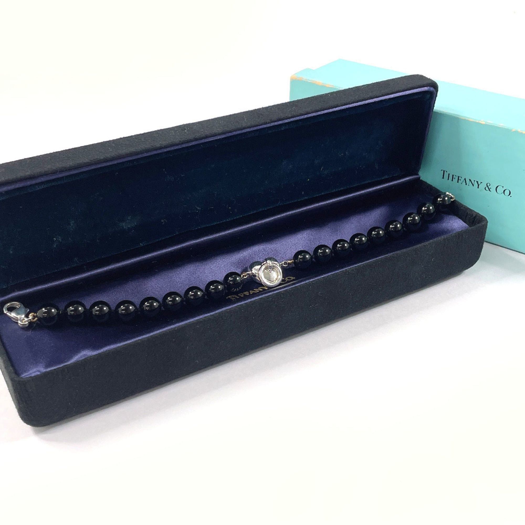 Tiffany & Co. TIFFANY & Co. Tiffany Heart Knock Bracelet, Silver 925/Onyx, Black, Women's Size ONE SIZE - 2 Thumbnail