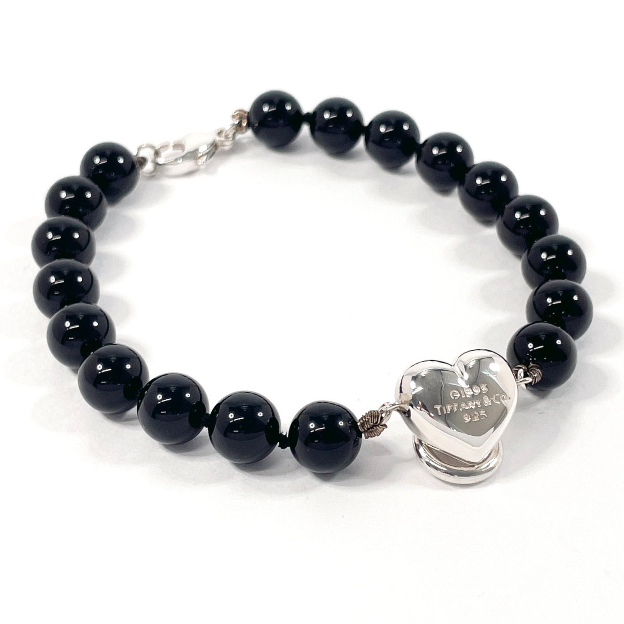 Tiffany & Co. TIFFANY & Co. Tiffany Heart Knock Bracelet, Silver 925/Onyx, Black, Women's Size ONE SIZE - 3 Thumbnail