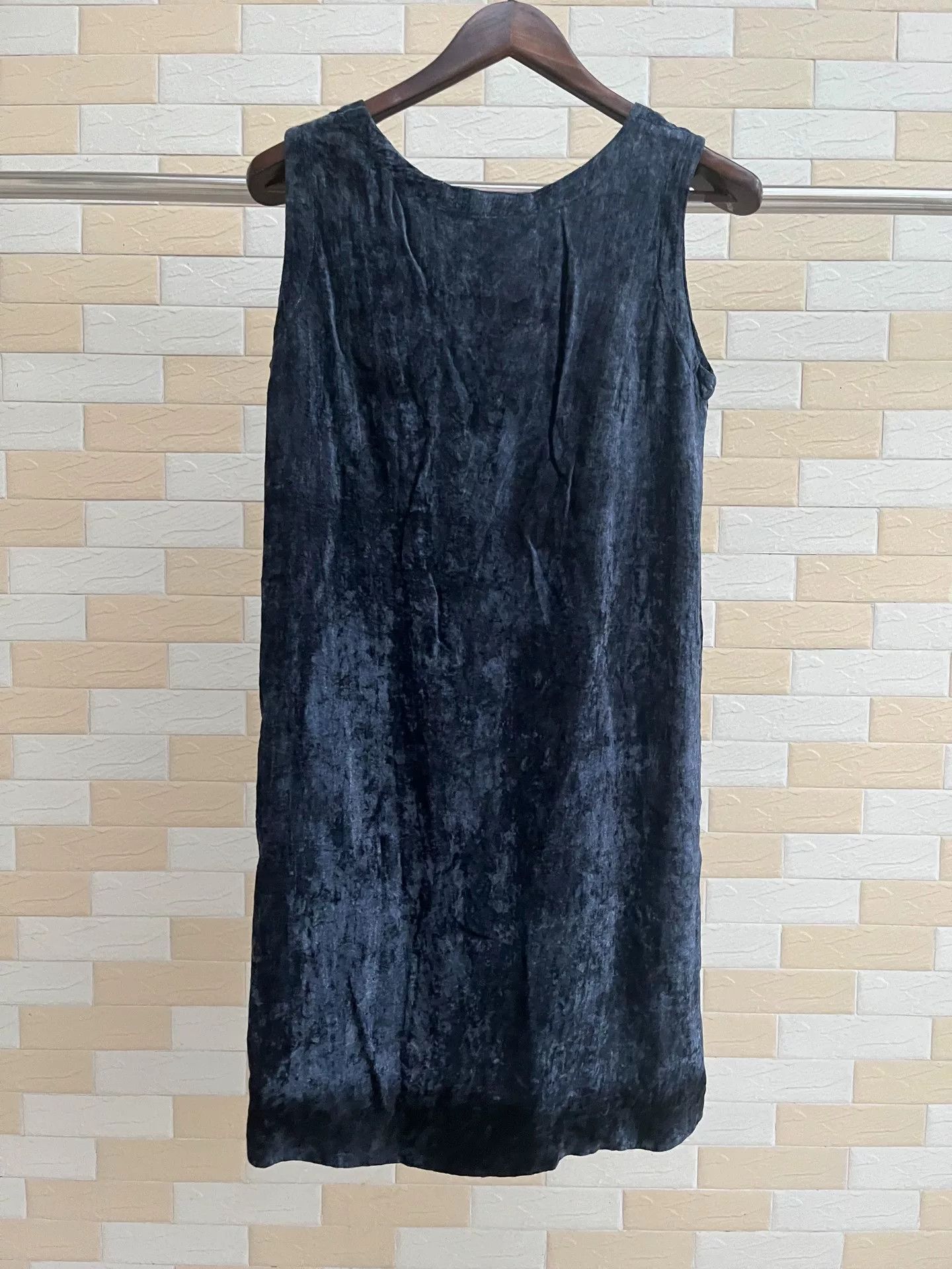 Issey Miyake Issey Miyake Blue Velvet Skirt Dress Size M / US 6-8 / IT 42-44 - 2 Thumbnail