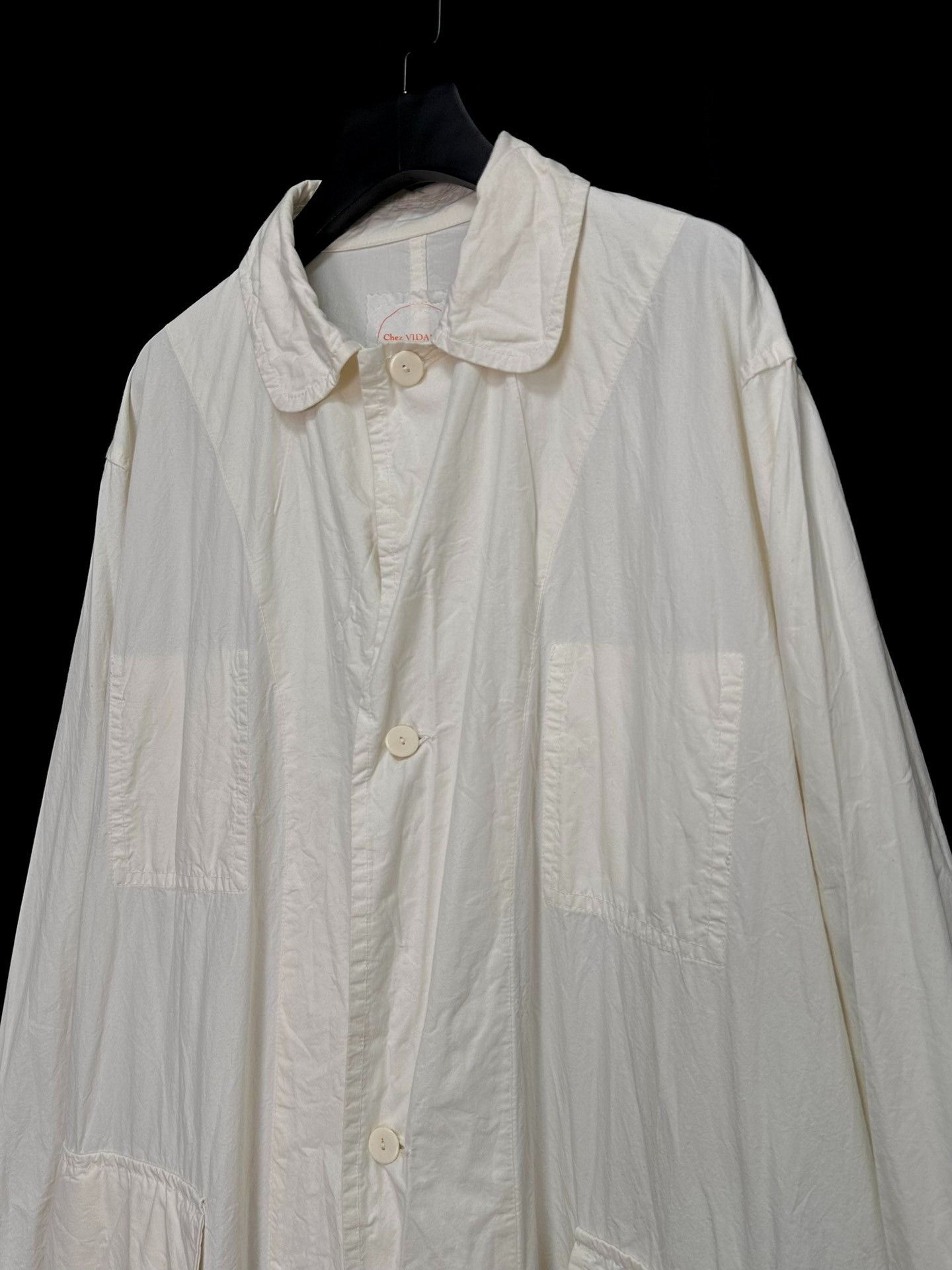 Casey Vidalenc Chez VIDALENC Milky White Paper Cotton Coat Size US M / EU 48-50 / 2 - 4 Thumbnail