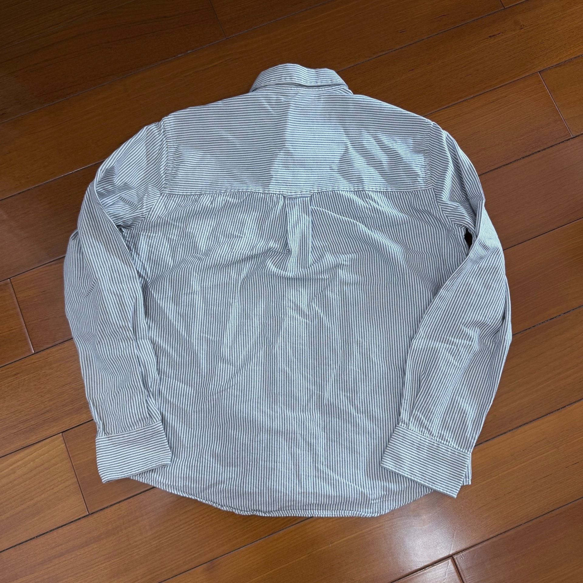AMI AMI Gray White Striped Long Sleeve Shirt Size US M / EU 48-50 / 2 - 2 Thumbnail