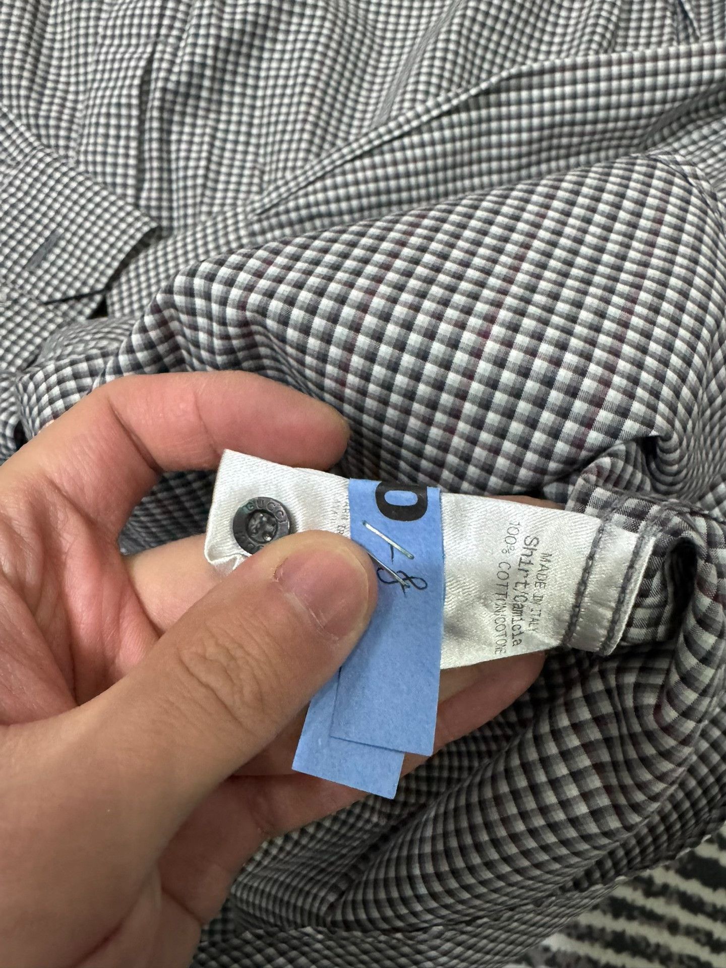 Gucci Gucci Skinny Checkered Shirt Size US M / EU 48-50 / 2 - 5 Thumbnail