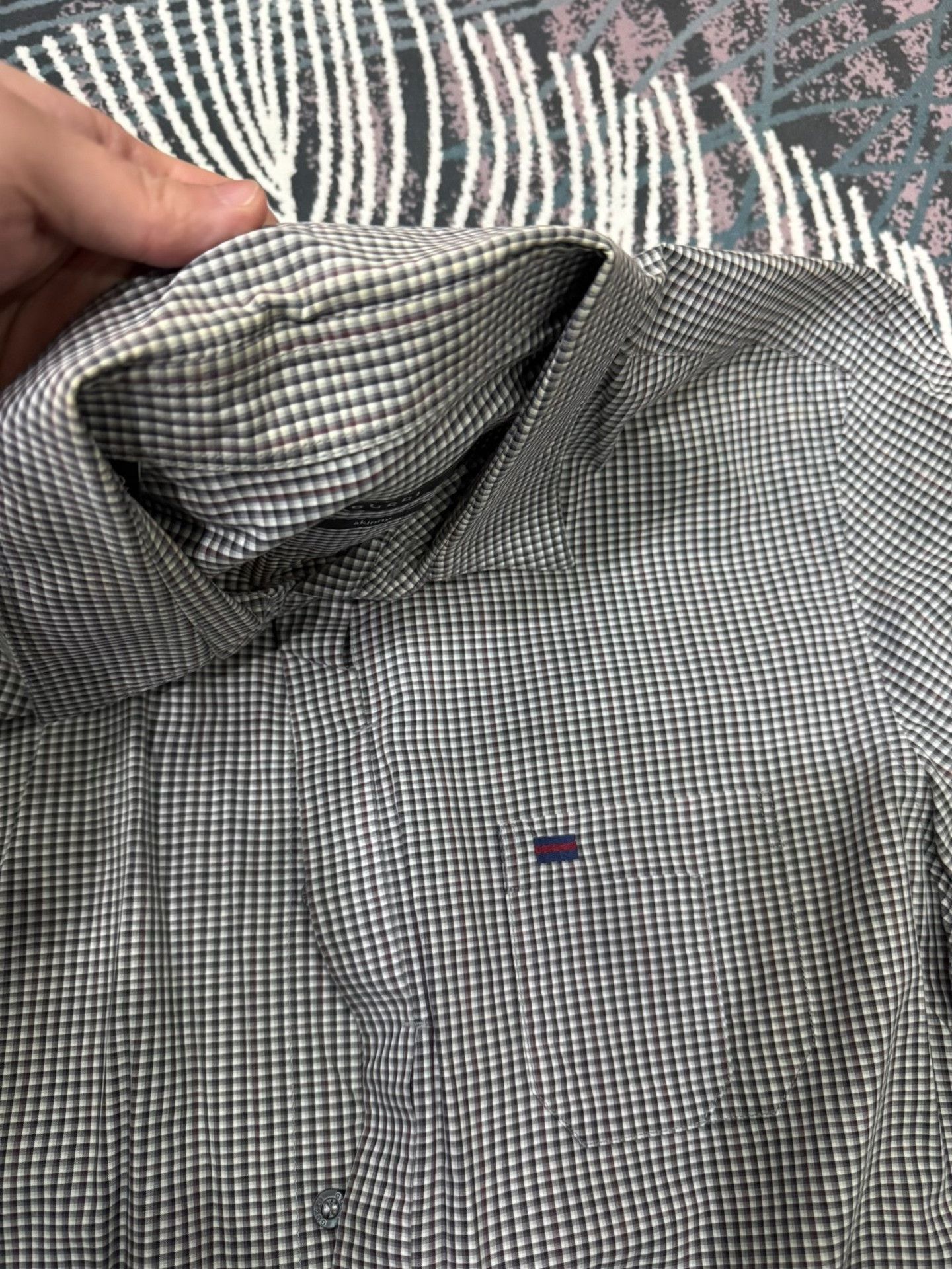 Gucci Gucci Skinny Checkered Shirt Size US M / EU 48-50 / 2 - 3 Thumbnail