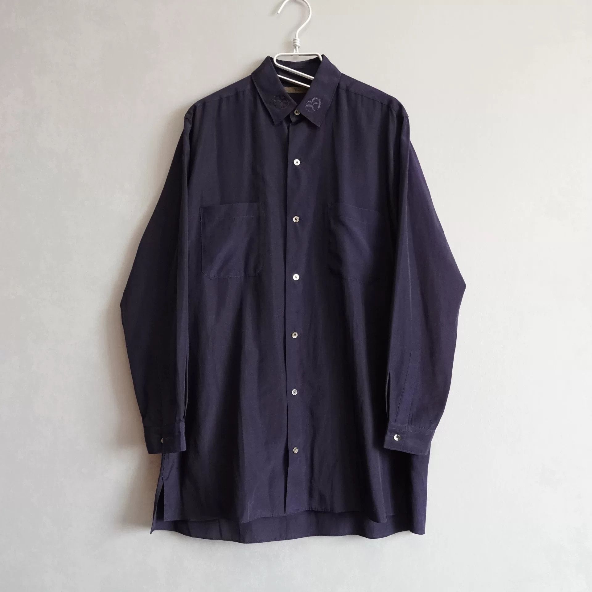 Yohji Yamamoto Yohji Yamamoto Floral Collar Silk-Cotton Shirt Size US M / EU 48-50 / 2 - 2 Thumbnail