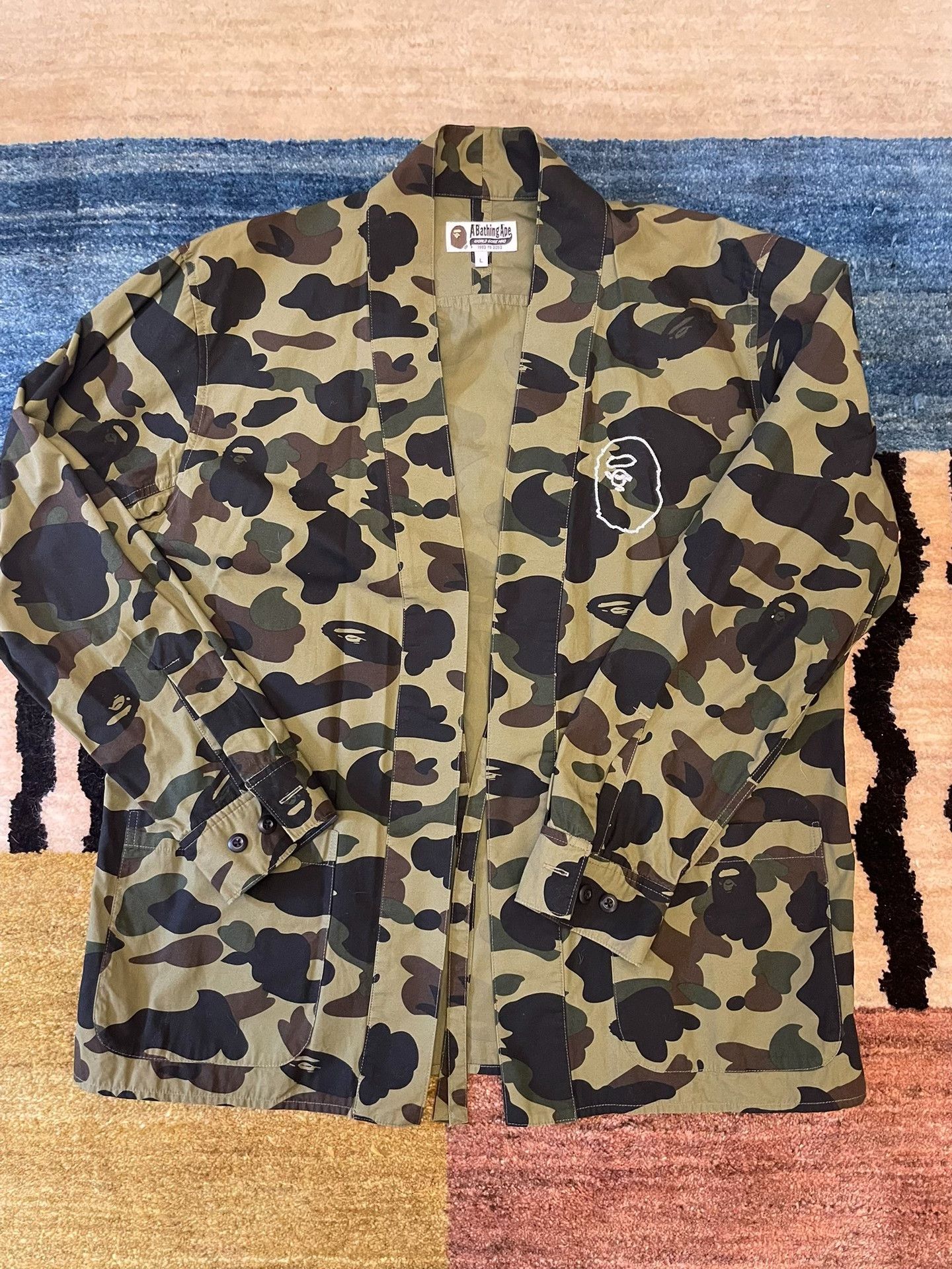 Bape Bape Men's Green Camo Robe Shirt Size US M / EU 48-50 / 2 - 2 Thumbnail