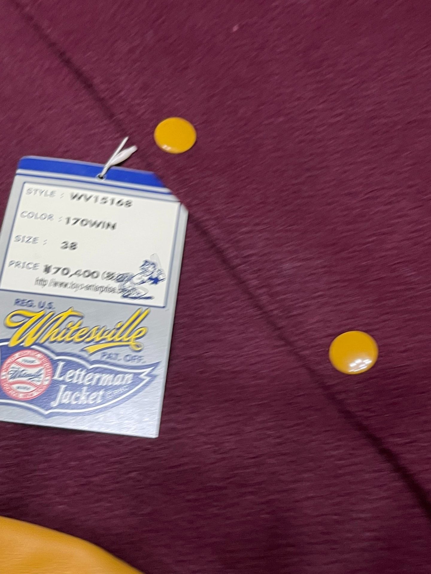 Whitesville Whitesville WV15168 Burgundy Yellow Jacket Size US M / EU 48-50 / 2 - 3 Thumbnail