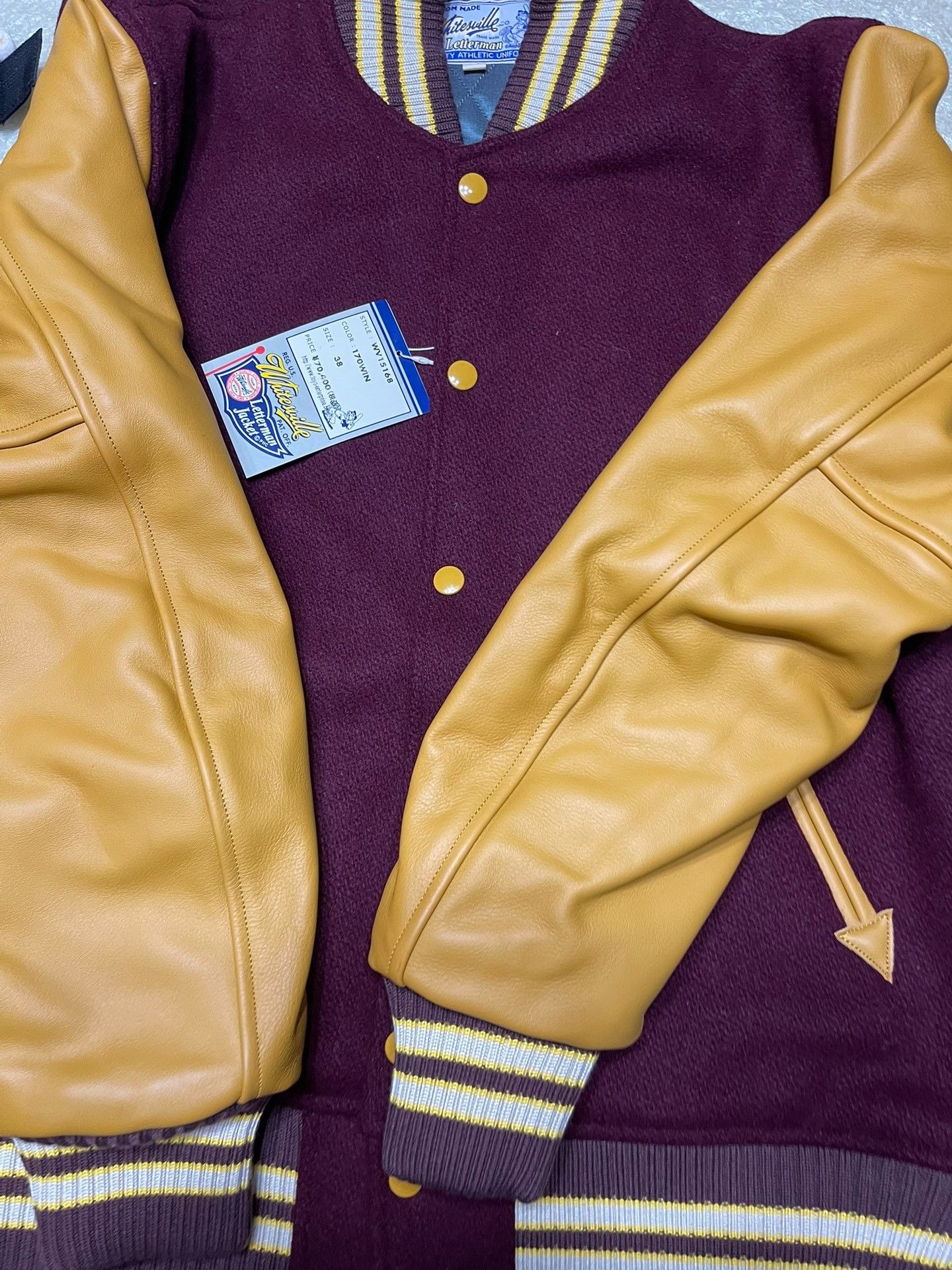 Whitesville Whitesville WV15168 Burgundy Yellow Jacket Size US M / EU 48-50 / 2 - 2 Thumbnail