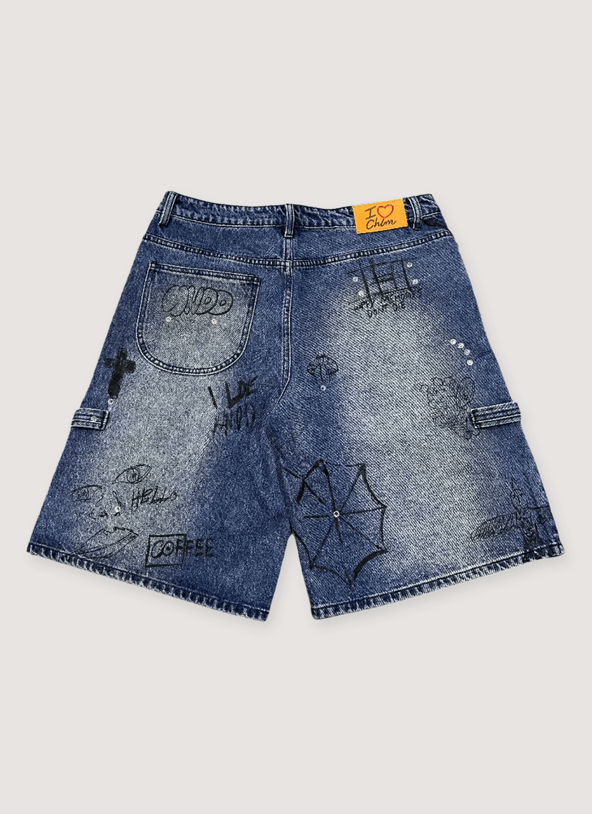 HMDD Graffiti Shorts Indigo Size US 38 / EU 54 - 2 Thumbnail