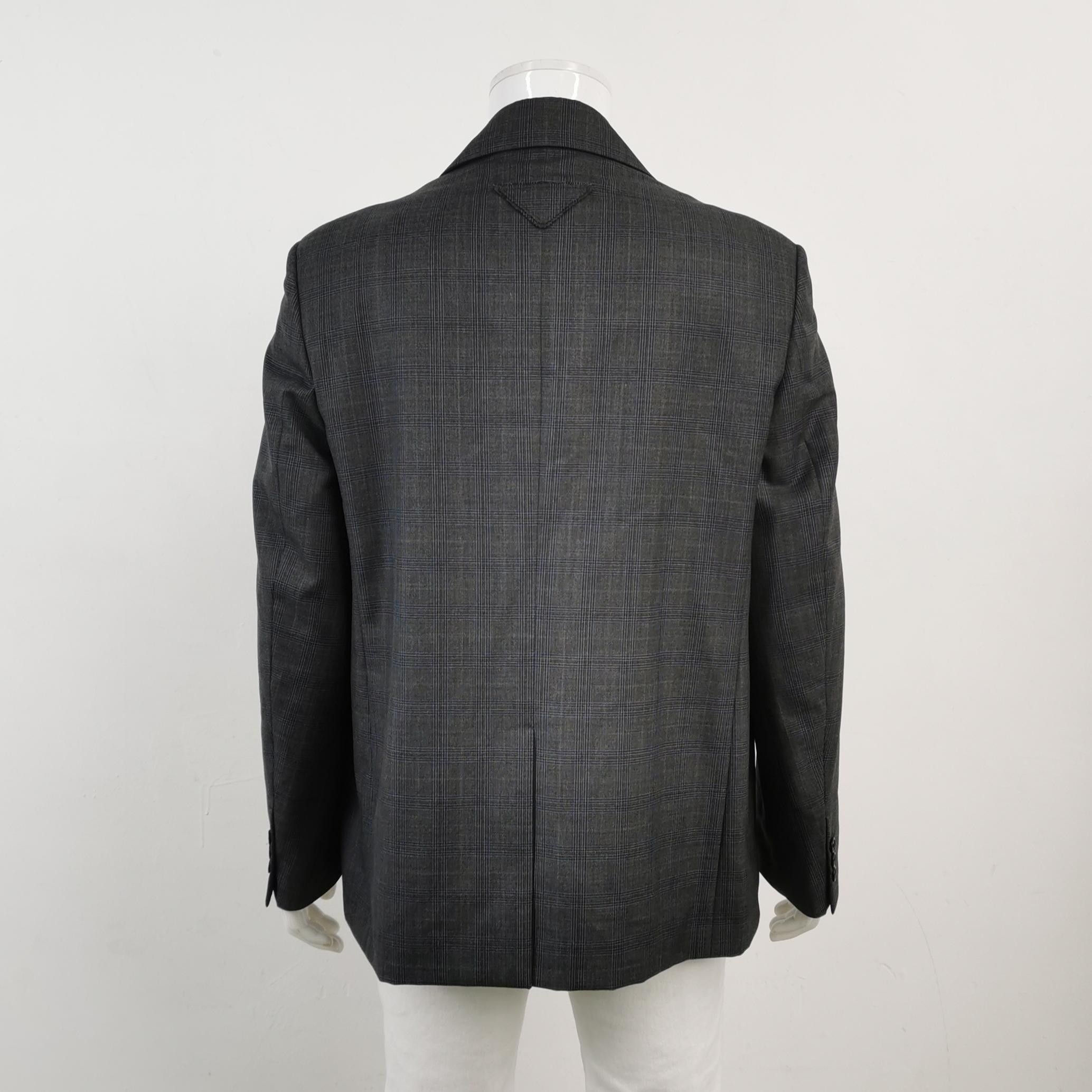 Prada Prada Wool Blend Plaid Lapel Coat L Size US L / EU 52-54 / 3 - 4 Thumbnail
