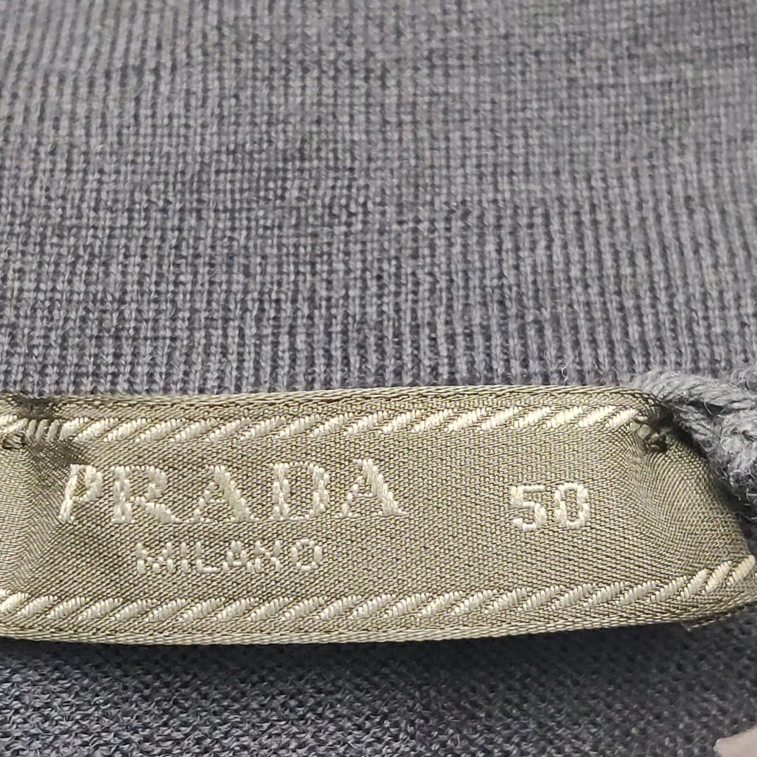 Prada Prada Wool Solid Lapel Long-Sleeve Knit Sweater Size US L / EU 52-54 / 3 - 10 Thumbnail