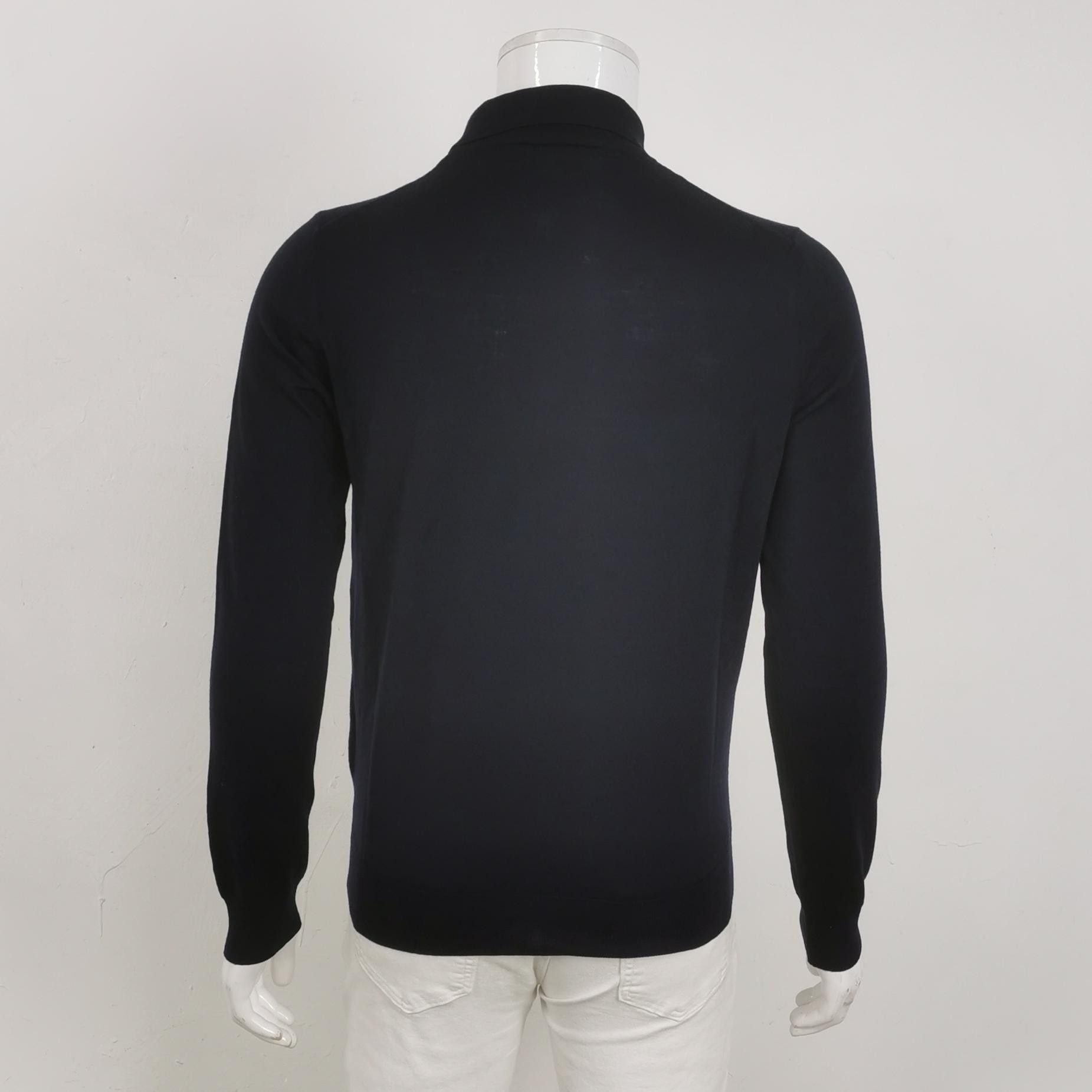 Prada Prada Wool Solid Lapel Long-Sleeve Knit Sweater Size US L / EU 52-54 / 3 - 15 Thumbnail