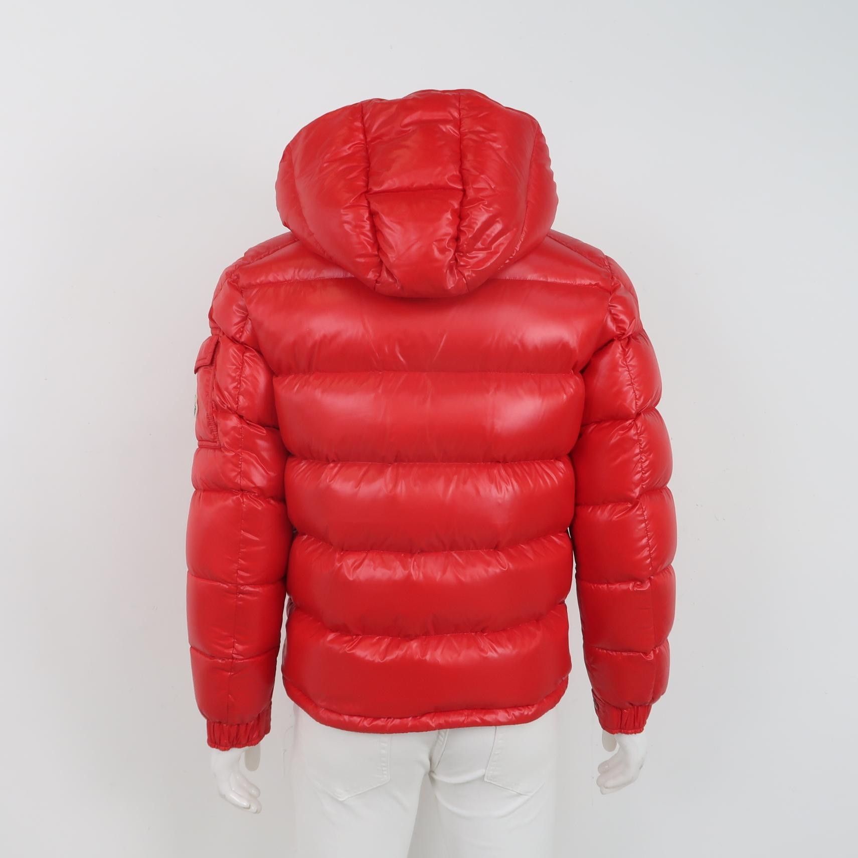 Moncler Moncler Red Hooded Down Jacket Size M Size US XS / EU 42 / 0 - 4 Thumbnail
