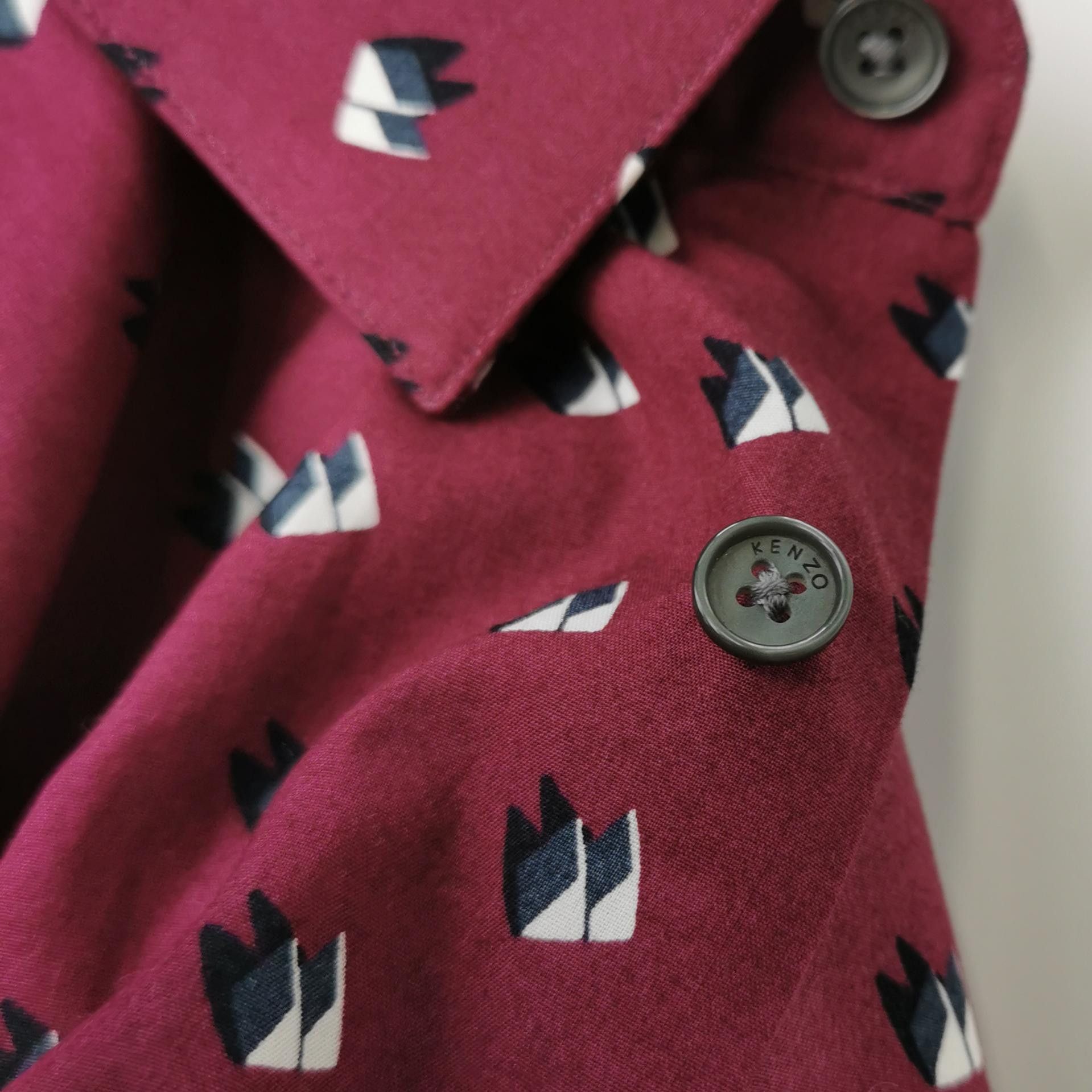 Kenzo Kenzo Cotton Patterned Button-Down Shirt L/41 Size US L / EU 52-54 / 3 - 6 Thumbnail