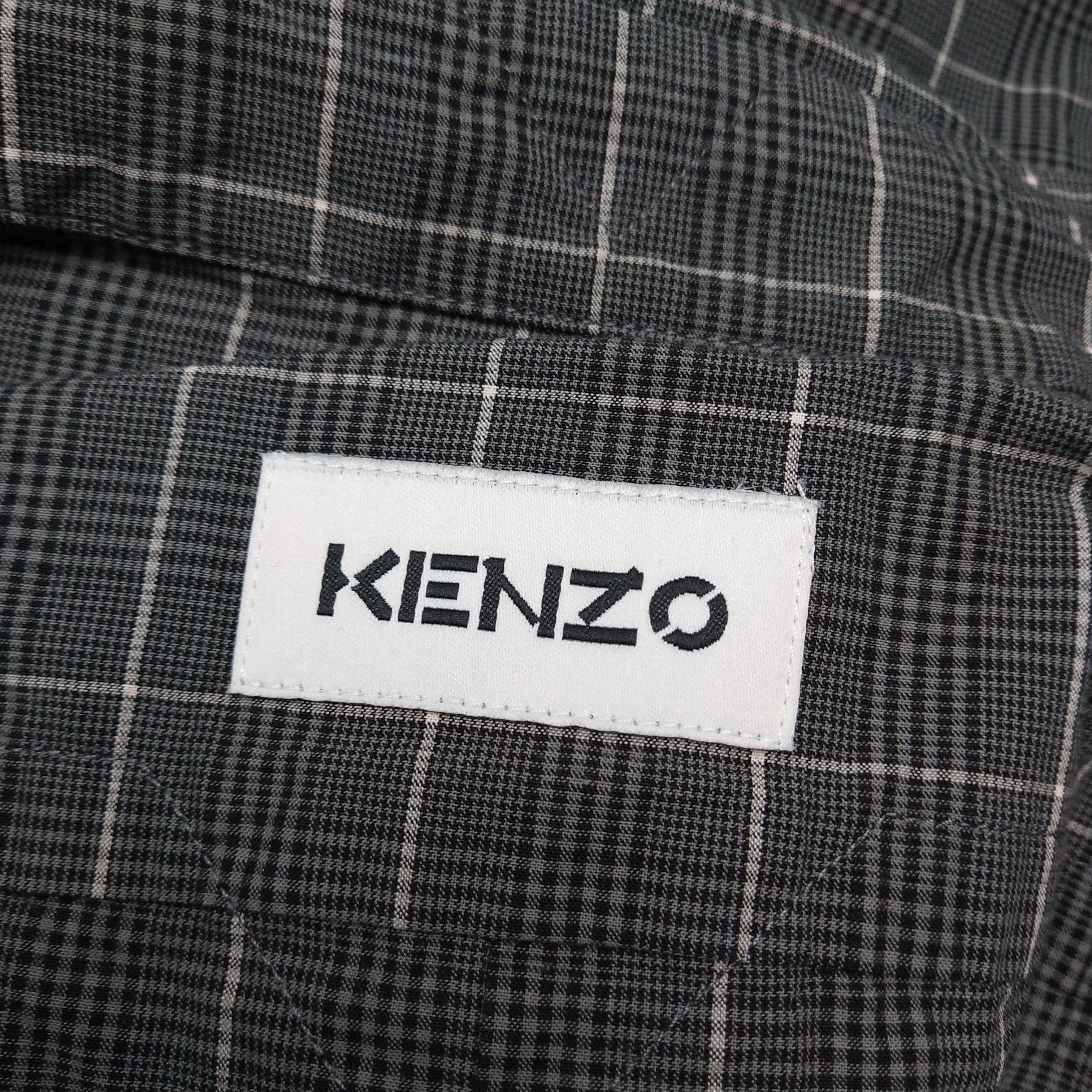 Kenzo Kenzo Gray Plaid Cotton Logo Shirt S Size US L / EU 52-54 / 3 - 12 Thumbnail