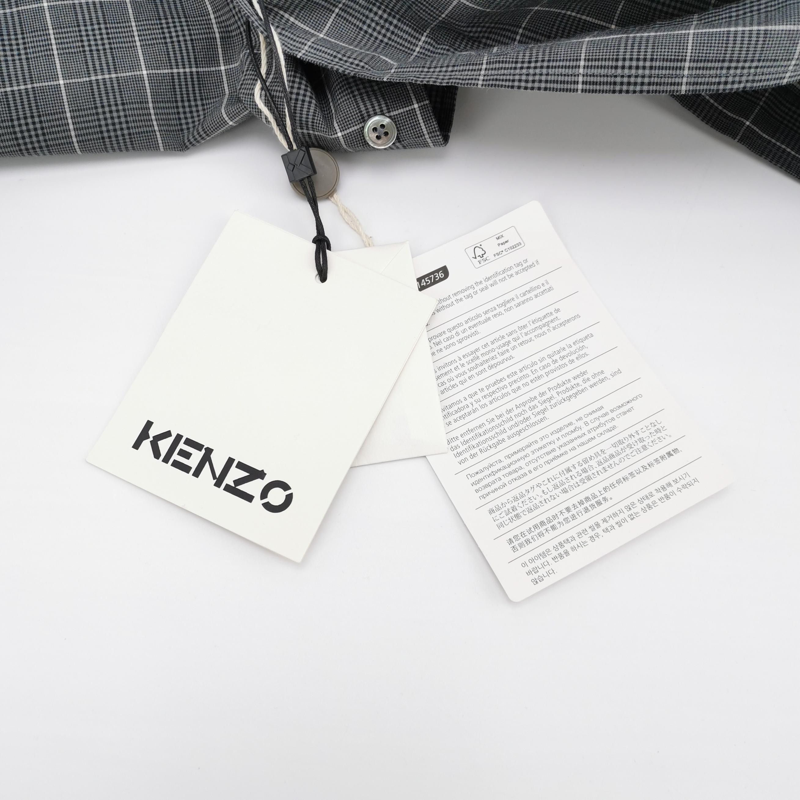 Kenzo Kenzo Gray Plaid Cotton Logo Shirt S Size US L / EU 52-54 / 3 - 7 Thumbnail