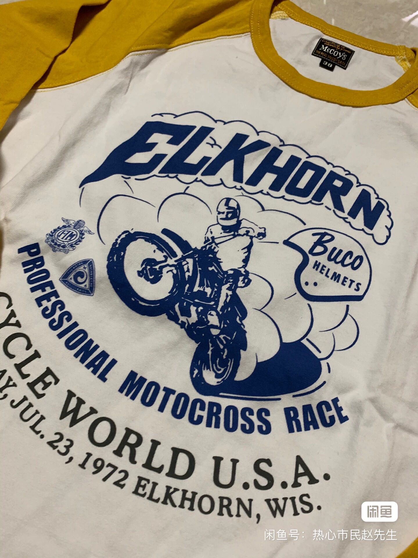 Buco Buco Long-Sleeve White Yellow T-Shirt Size US M / EU 48-50 / 2 - 4 Thumbnail