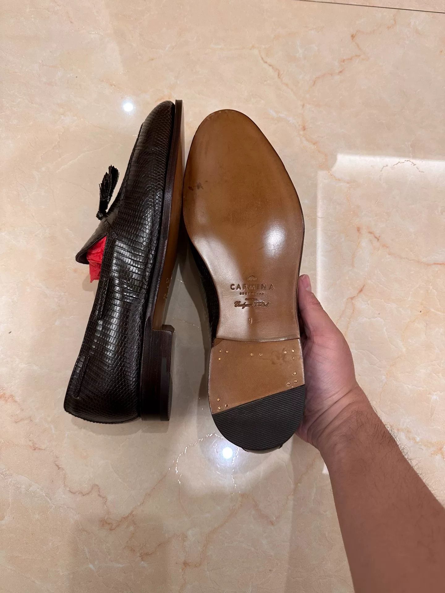 Carmina Carmina Brown Lizard Leather Loafer Size US 11 / EU 44 - 4 Thumbnail