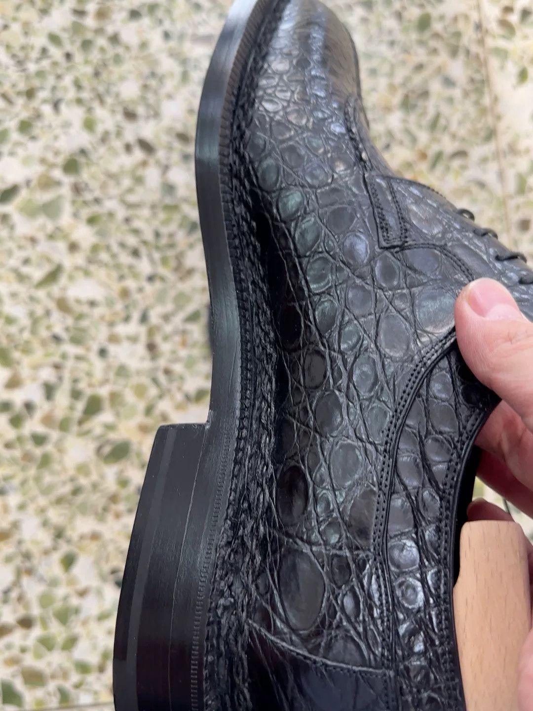 Enzo Bonafe Enzo Bonafe Black Crocodile Split Toe Custom Shoes Size US 11 / EU 44 - 4 Thumbnail