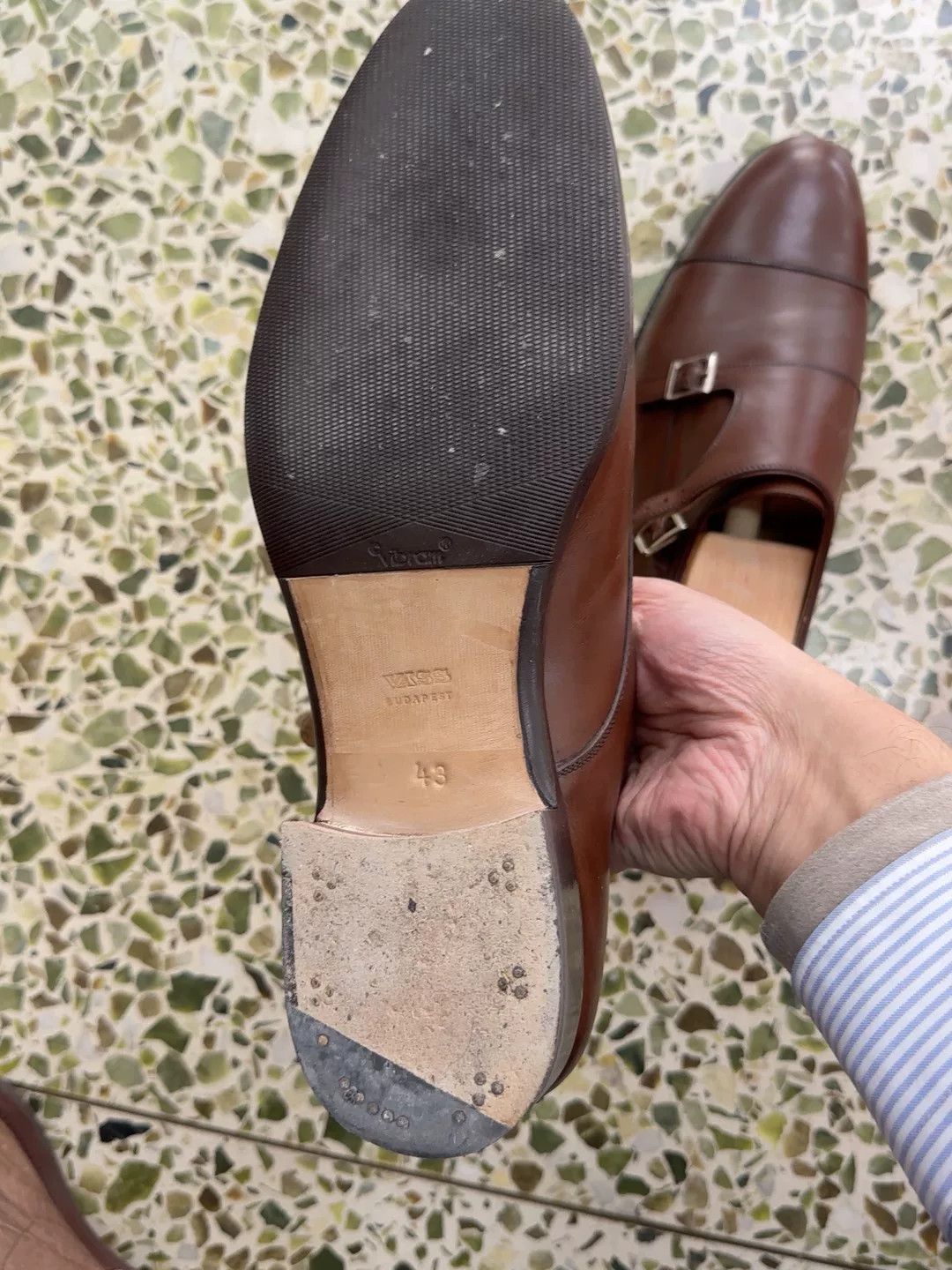 Vass Vass Double Monk Calf Leather Shoes Size US 10 / EU 43 - 3 Thumbnail