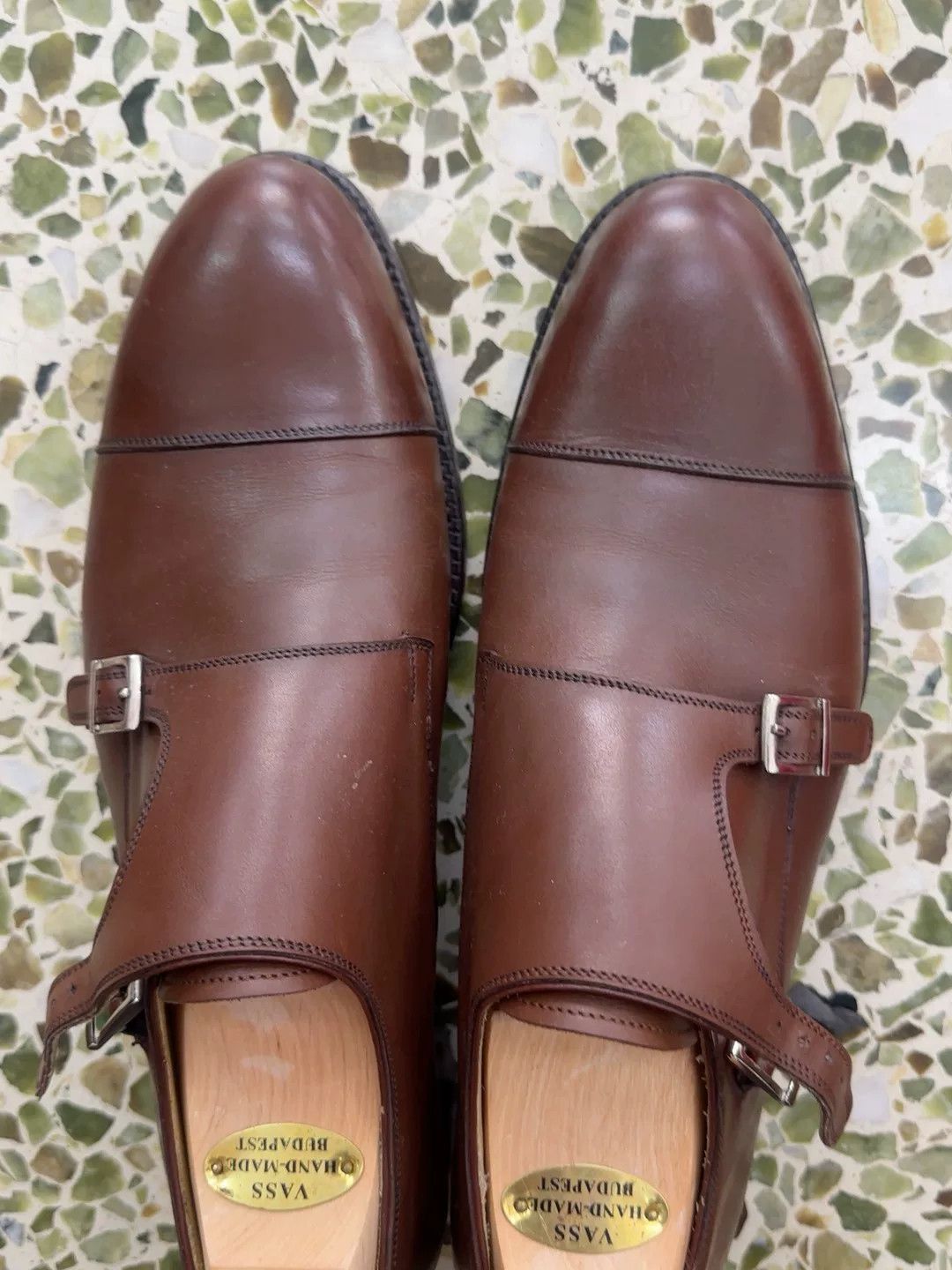 Vass Vass Double Monk Calf Leather Shoes Size US 10 / EU 43 - 6 Thumbnail