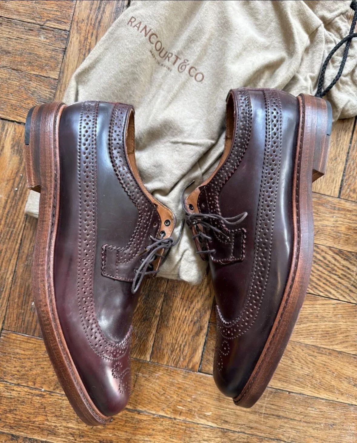 Rancourt & Co. Rancourt Long Wing Shell Cordovan Shoes Size US 10 / EU 43 - 3 Thumbnail