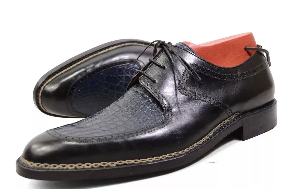Testoni Testoni Crocodile & Cowhide Men's Shoes Size US 10 / EU 43 - 4 Thumbnail