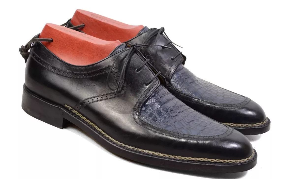 Testoni Testoni Crocodile & Cowhide Men's Shoes Size US 10 / EU 43 - 3 Thumbnail