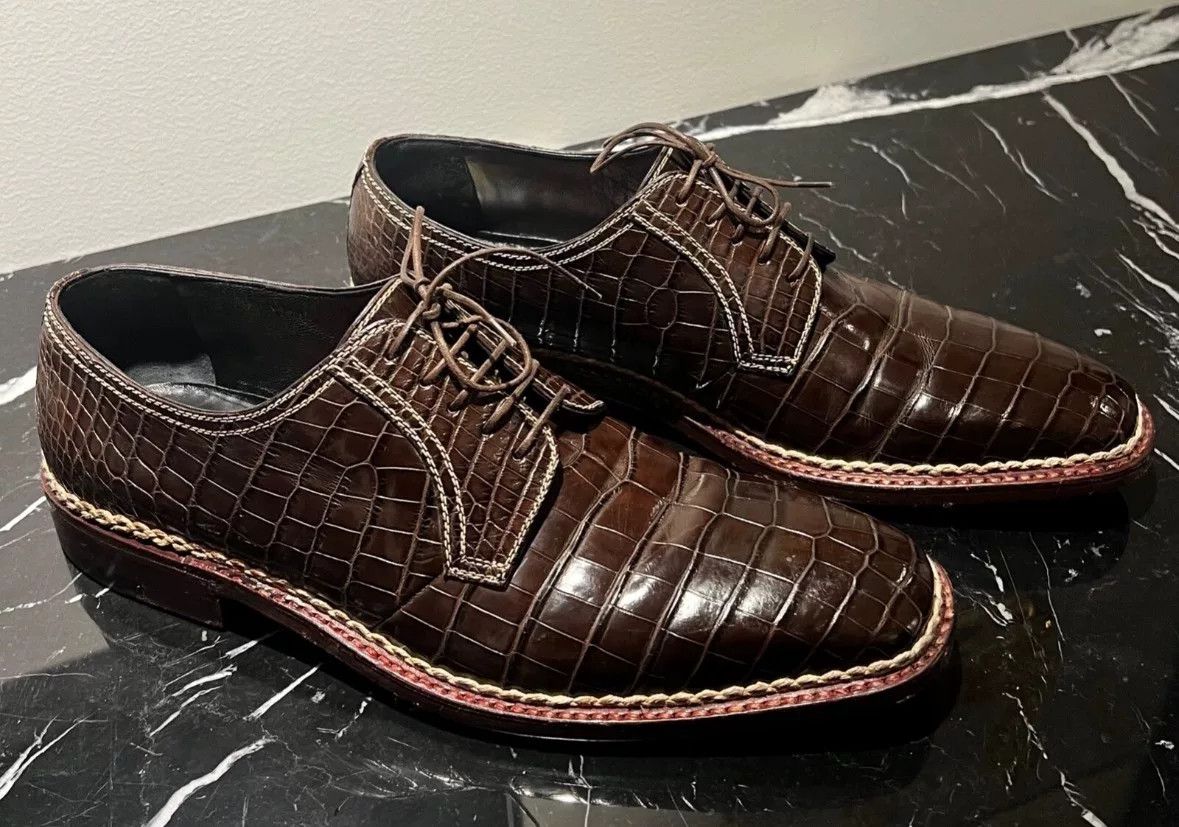Testoni Testoni Crocodile Leather Men's Shoes Size US 10 / EU 43 - 2 Thumbnail