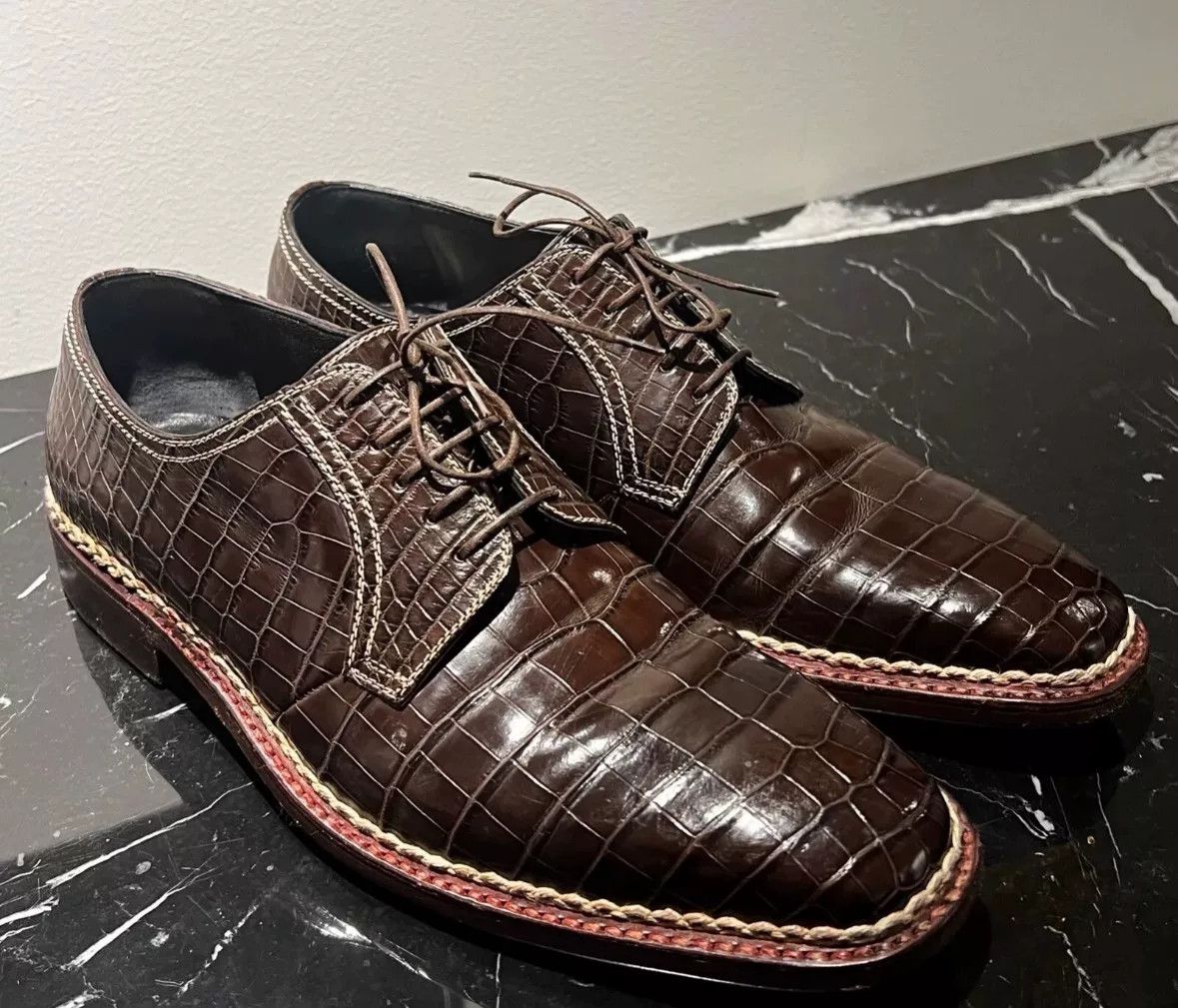 Testoni Testoni Crocodile Leather Men's Shoes Size US 10 / EU 43 - 8 Thumbnail