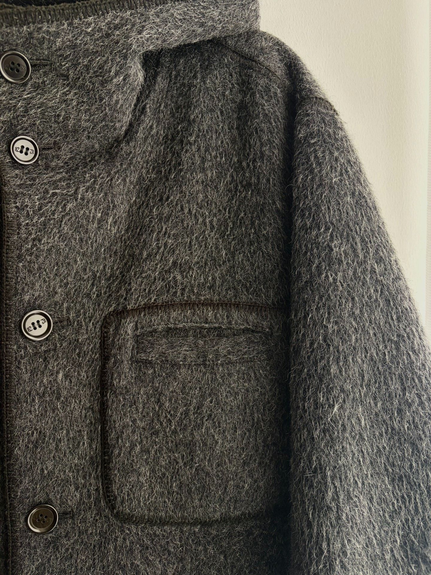 Paul Smith Paul Smith Black Gray Wool Fleece Hooded Coat Size US M / EU 48-50 / 2 - 2 Thumbnail