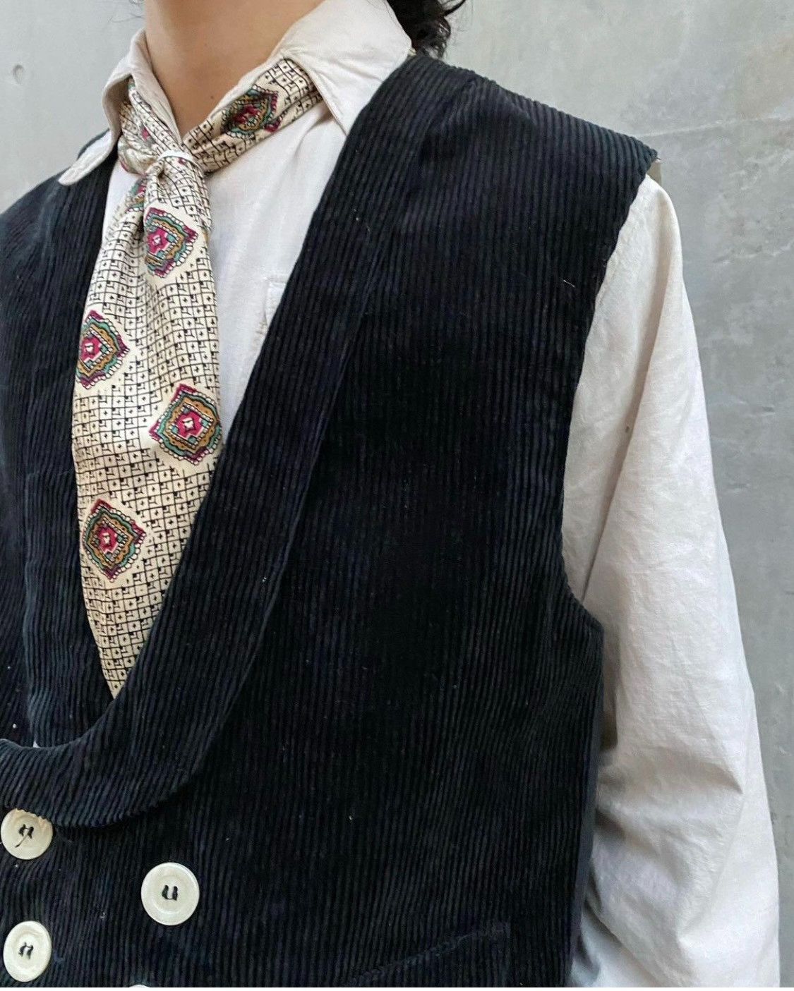 Vintage Vintage German Corduroy Double-Breasted Vest Size US M / EU 48-50 / 2 - 7 Thumbnail
