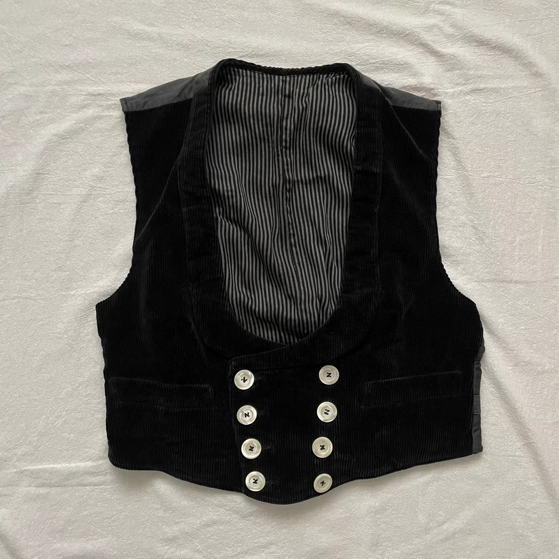 Vintage Vintage German Corduroy Double-Breasted Vest Size US M / EU 48-50 / 2 - 2 Thumbnail