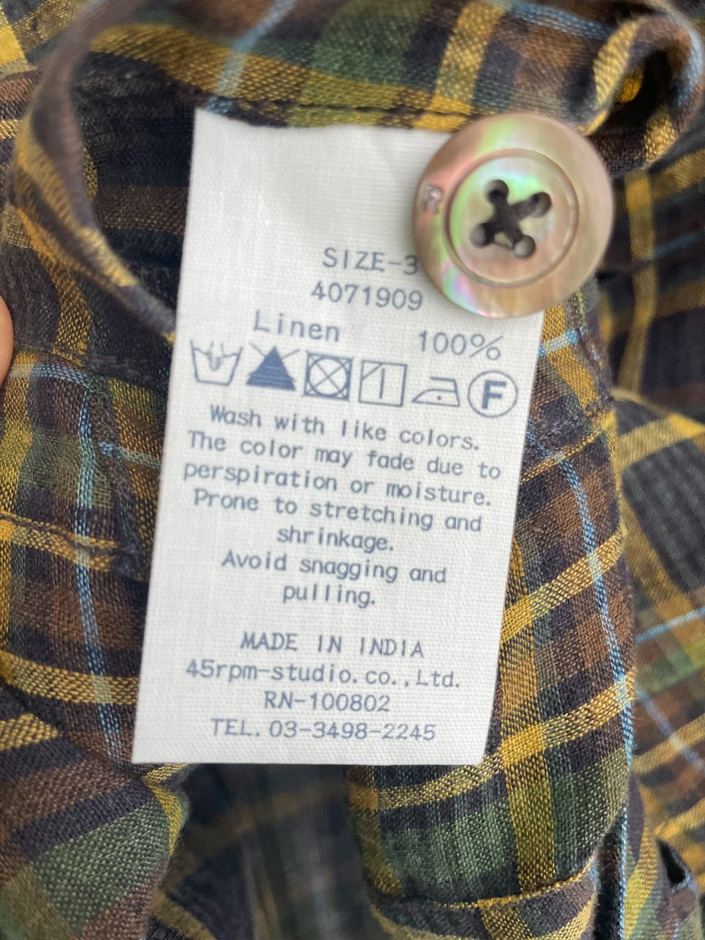 45rpm 45R Linen Madras Check Blazer Size US M / EU 48-50 / 2 - 5 Thumbnail