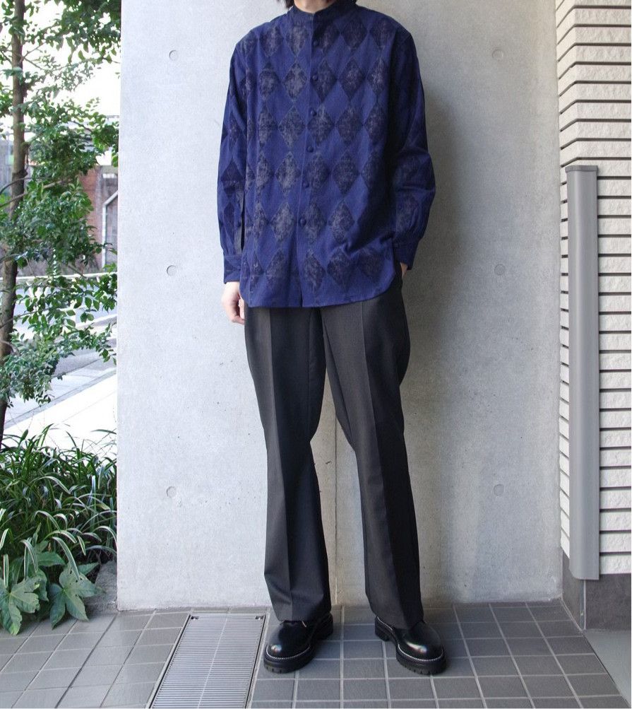 Other Diamond Pattern Linen Blend Long Sleeve Shirt Size US S / EU 44-46 / 1 - 7 Thumbnail