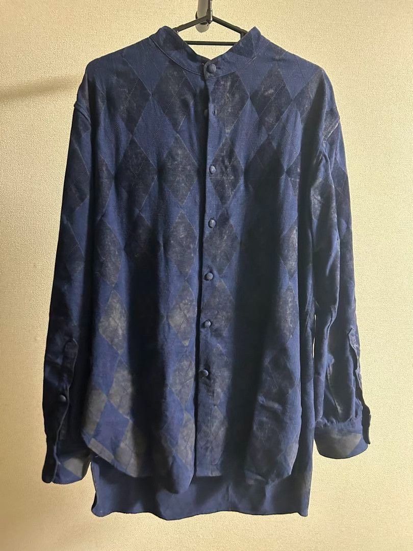Other Diamond Pattern Linen Blend Long Sleeve Shirt Size US S / EU 44-46 / 1 - 8 Thumbnail