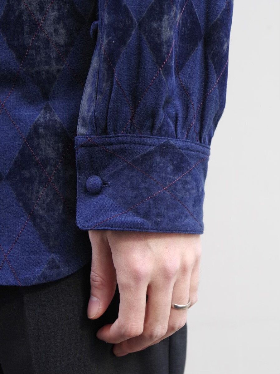 Other Diamond Pattern Linen Blend Long Sleeve Shirt Size US S / EU 44-46 / 1 - 6 Thumbnail