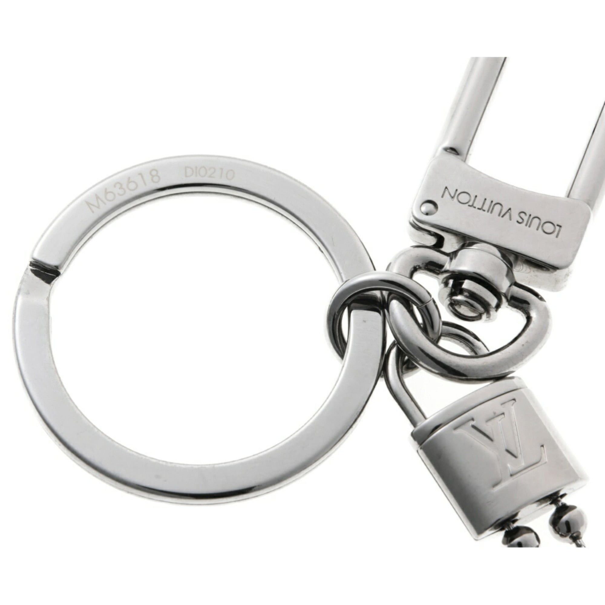 Louis Vuitton Louis Vuitton Porte-Clés Tab Keychain Key Ring M63618 Metal Monogram Eclipse Size ONE SIZE - 4 Thumbnail