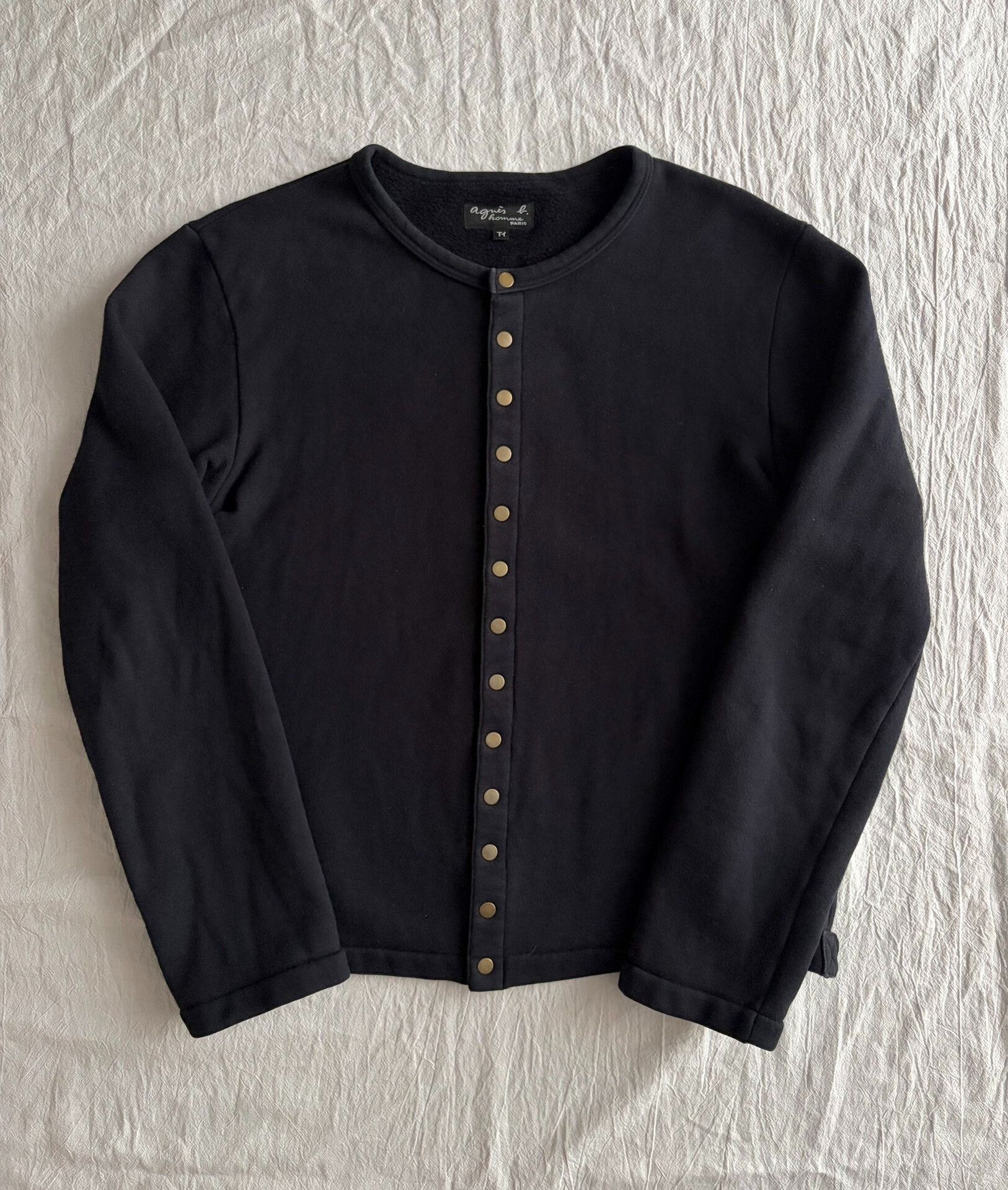 agnes b. Agnes b Homme Cotton Snap Cardigan Jacket Size US M / EU 48-50 / 2 - 2 Thumbnail