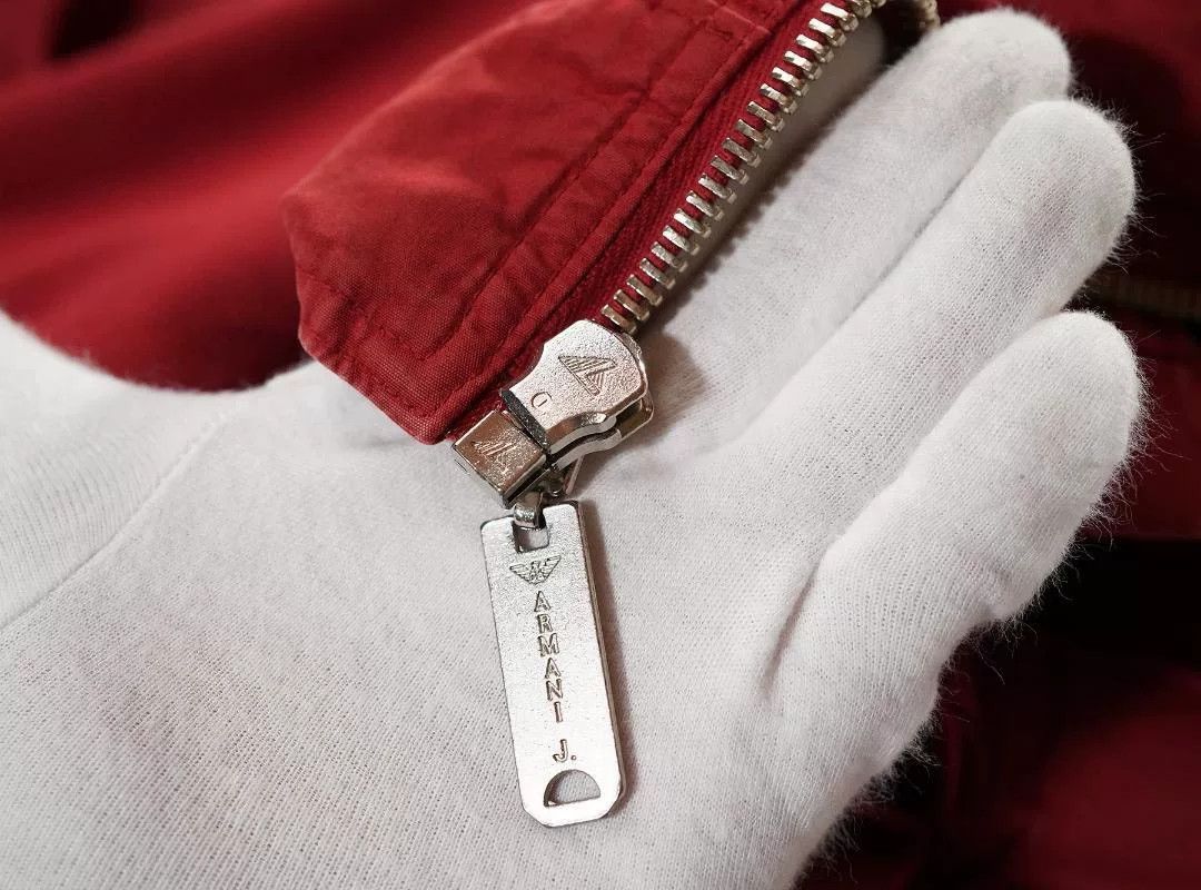 Armani 90s Armani Jeans Red Flight Jacket Size US M / EU 48-50 / 2 - 3 Thumbnail