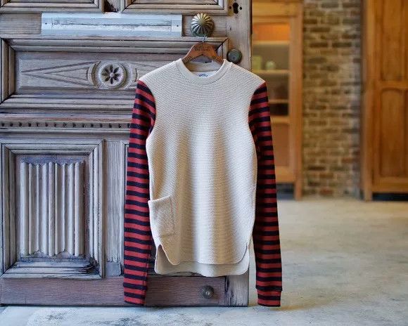 SUNSEA Sunsea Wool Waffle Stripe Sailor Sweater Size US M / EU 48-50 / 2 - 2 Thumbnail