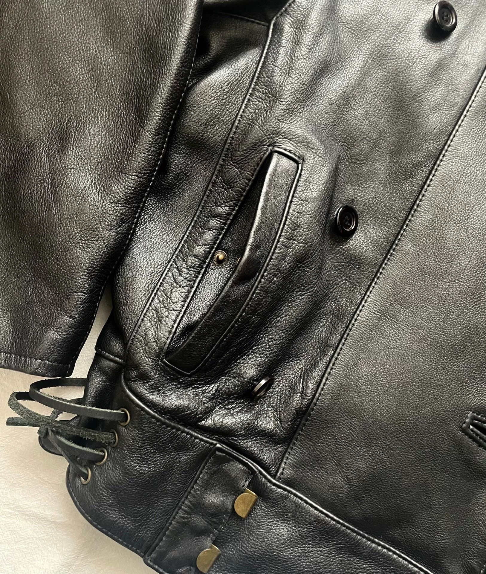 Vintage Vintage Swedish Military Leather Motorcycle Jacket Size US M / EU 48-50 / 2 - 6 Thumbnail
