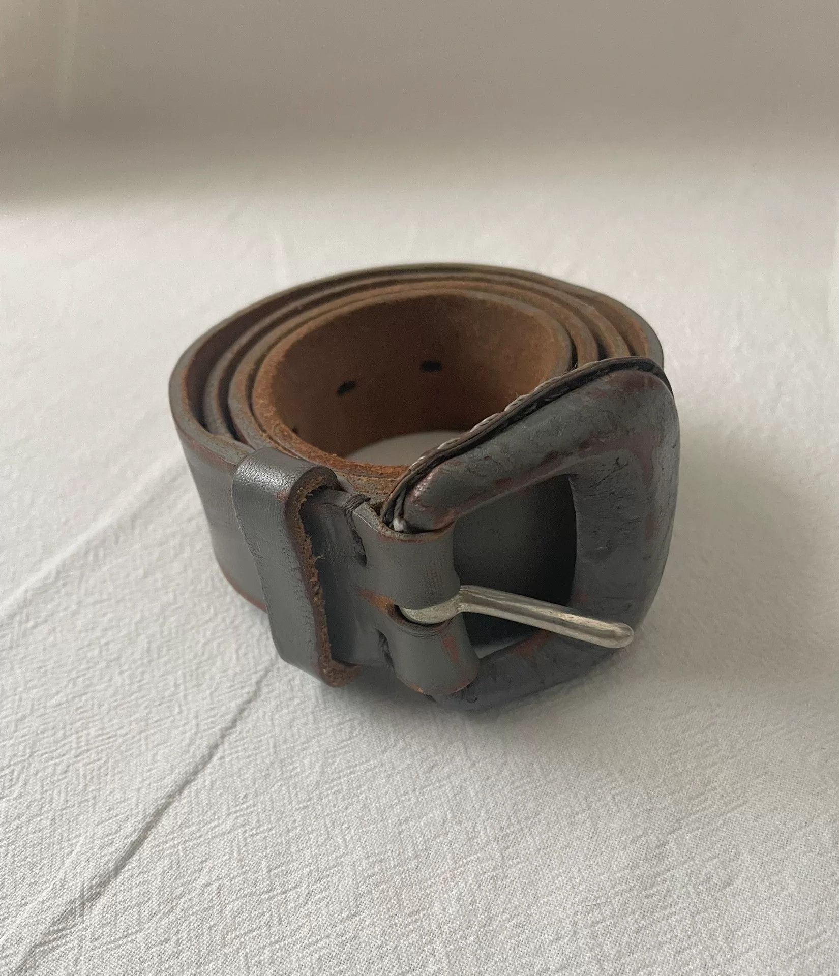 Limi Feu Limi Feu Gray Coated Leather Wide Belt Size ONE SIZE - 2 Thumbnail