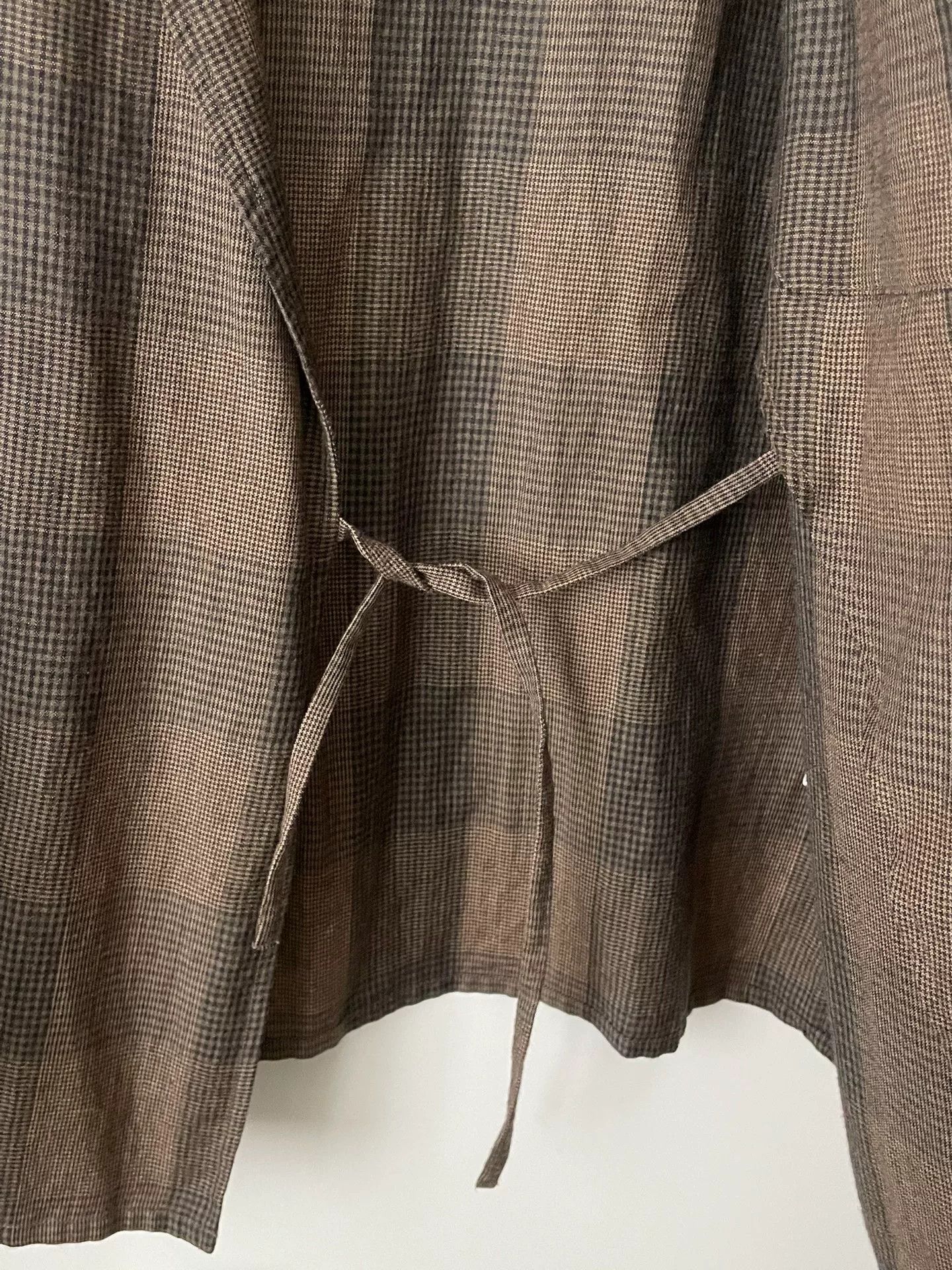 Comoli Comoli Brown Plaid Wool Ramie Jacket Size US M / EU 48-50 / 2 - 2 Thumbnail