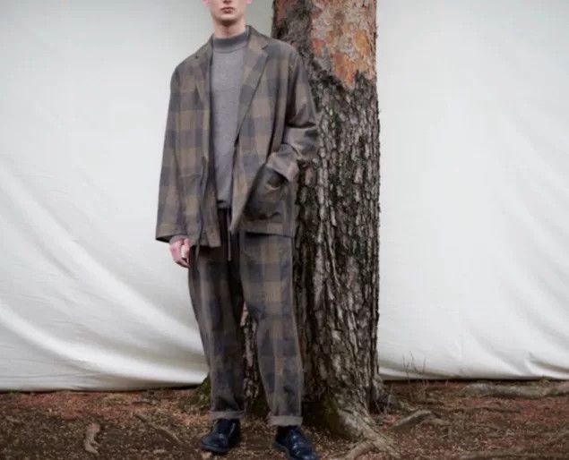 Comoli Comoli Brown Plaid Wool Ramie Jacket Size US M / EU 48-50 / 2 - 7 Thumbnail